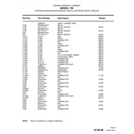 Aviation Part (P110F) — Cessna 750 Aviation Part (P110F) — Cessna 750