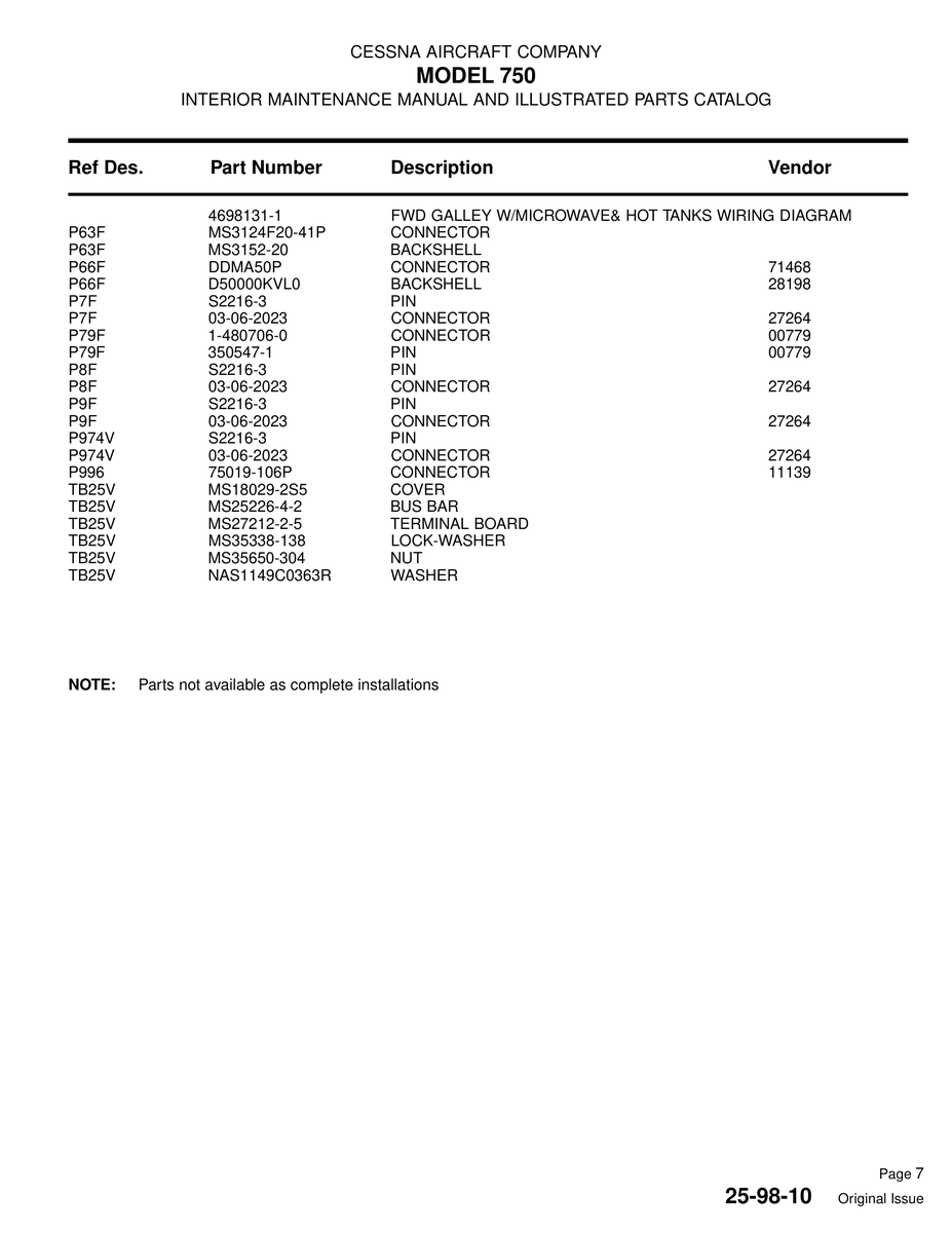 Military-Standard Aviation Hardware MS3124F20-41P for Cessna 750 Aircraft