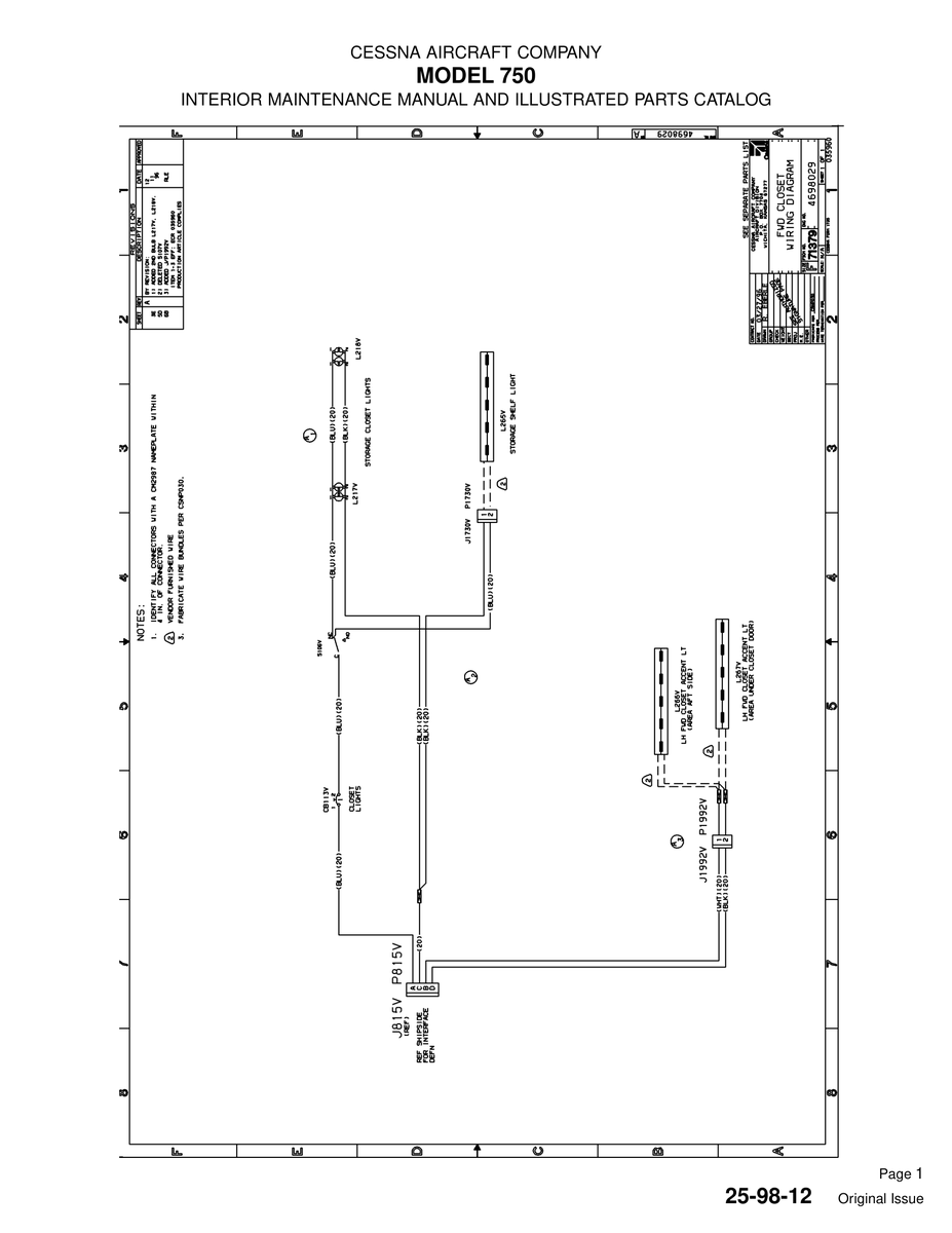 Original Issue 25-98-12 for Cessna 750 Aircraft