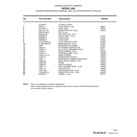 Aviation Part (12962-65) — Cessna 680 Aviation Part (12962-65) — Cessna 680