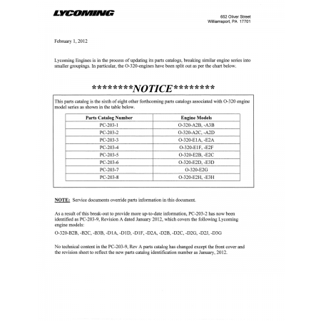 Aviation Part (0-320-E2G)