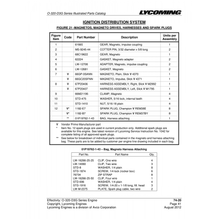 Aviation Part (01P19762-1-43) Aviation Part (01P19762-1-43)