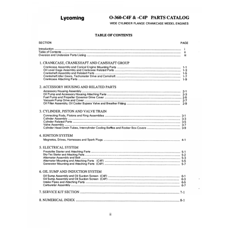 C4P Parts Catalog (0-360-C4F)