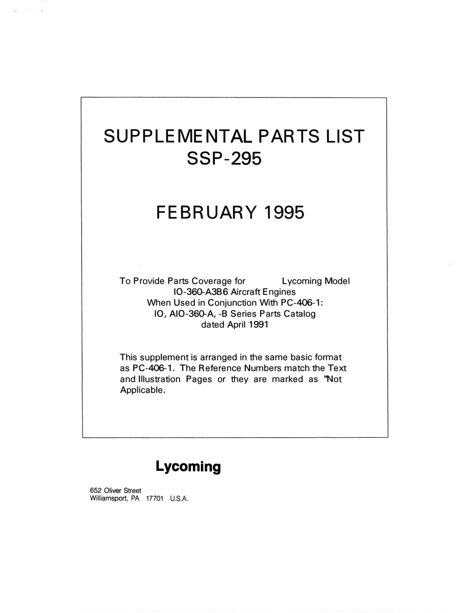 Aviation Part SSP-295