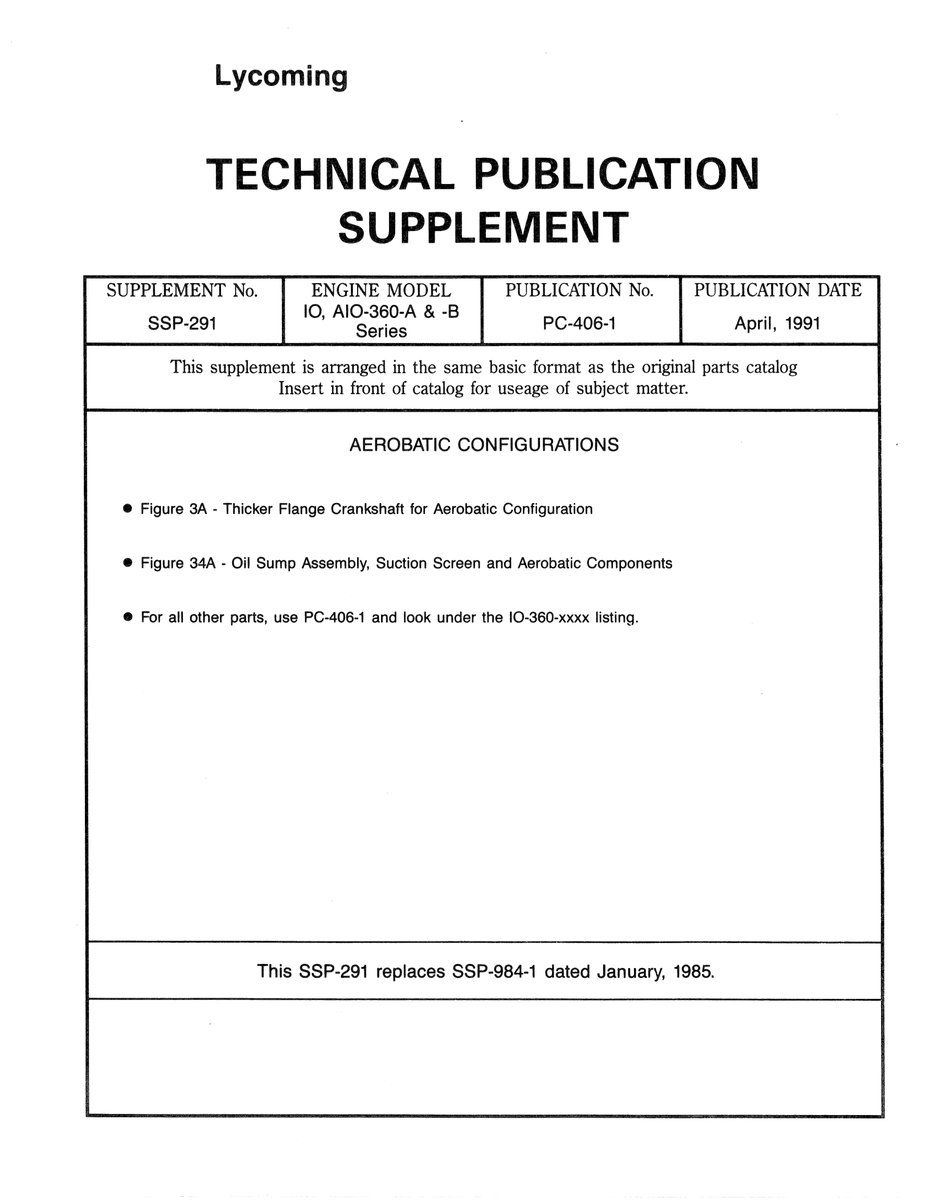 Aviation Part SSP-291