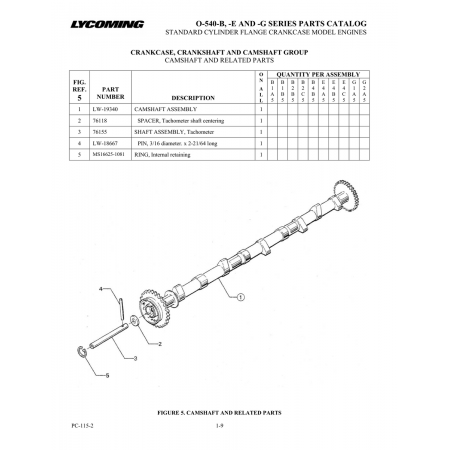 Shaft Assembly, Tachometer (76155) Shaft Assembly, Tachometer (76155)
