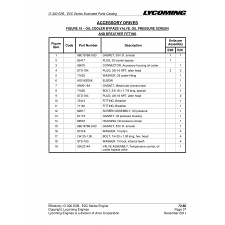 Screen Assembly, Oil pressure (62817) Screen Assembly, Oil pressure (62817)
