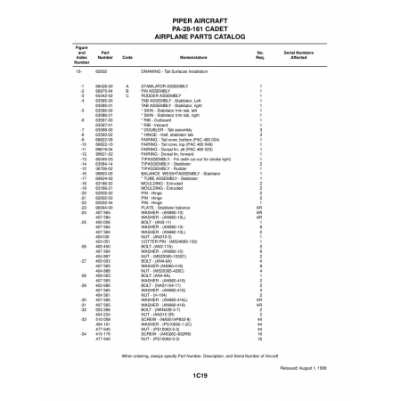 Aviation Part (63186-02) — Piper PA-28-161 Aviation Part (63186-02) — Piper PA-28-161