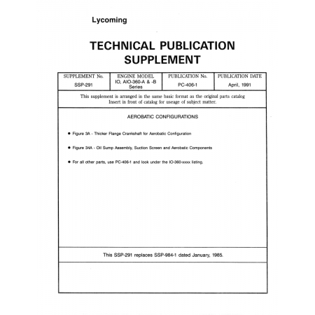 This SSP-291 replaces dated January (SSP-984-1) This SSP-291 replaces dated January (SSP-984-1)