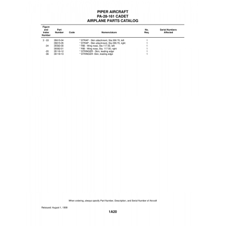 Aviation Part (35592-01) — Piper PA-28-161 Aviation Part (35592-01) — Piper PA-28-161