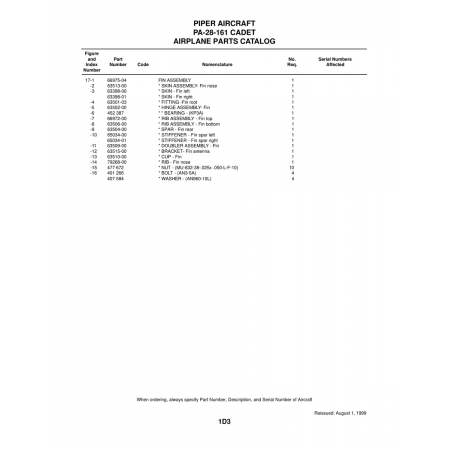 Aviation Part (63515-00) — Piper PA-28-161 Aviation Part (63515-00) — Piper PA-28-161