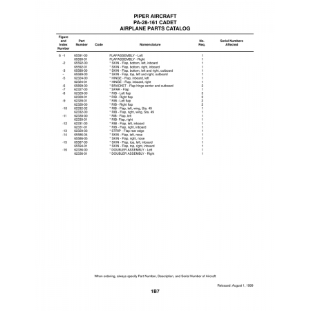 Aviation Part (62331-01) — Piper PA-28-161 Aviation Part (62331-01) — Piper PA-28-161