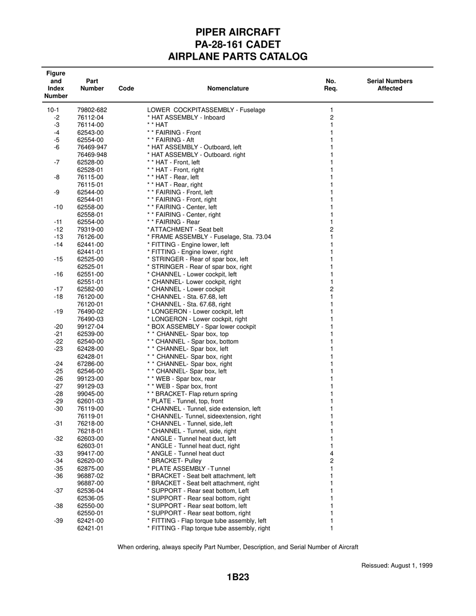 Aviation Part 76490-03 for Piper PA-28-161 Aircraft