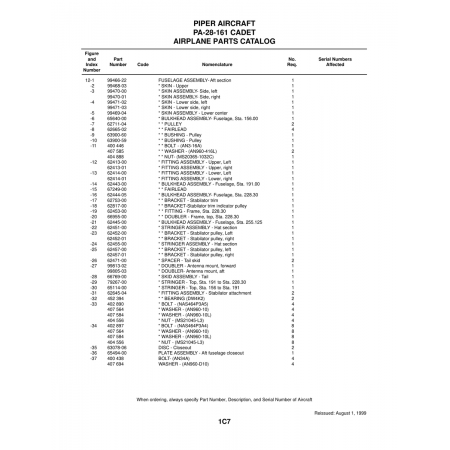Aviation Part (99805-03) — Piper PA-28-161