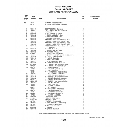 Aviation Part (79475-58) — Piper PA-28-161 Aviation Part (79475-58) — Piper PA-28-161