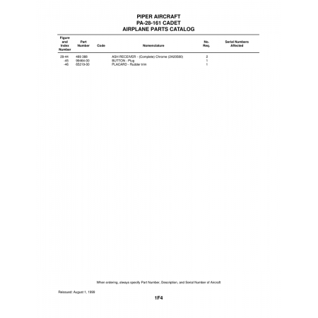 Aviation Part (99464-00) — Piper PA-28-161