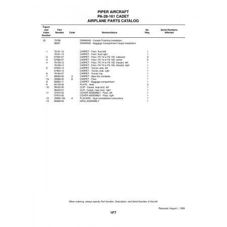 Aviation Part (99433-01) — Piper PA-28-161 Aviation Part (99433-01) — Piper PA-28-161