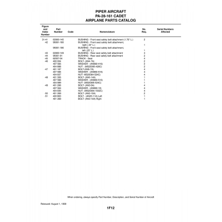 Aviation Part (95061-91) — Piper PA-28-161