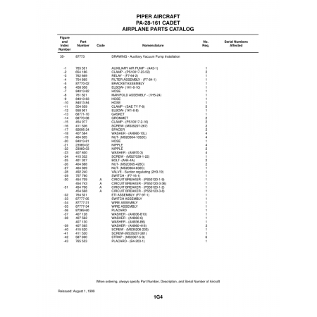 Aviation Part (84013-84) — Piper PA-28-161 Aviation Part (84013-84) — Piper PA-28-161