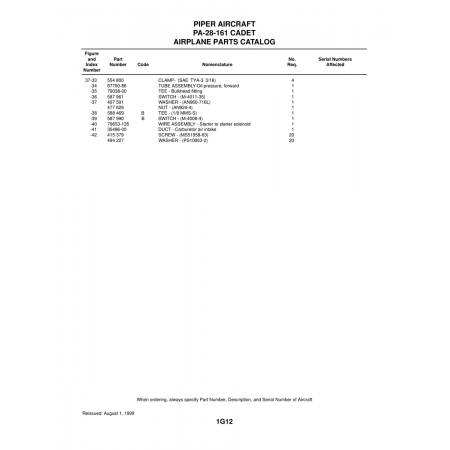 Aviation Part (35486-00) — Piper PA-28-161 Aviation Part (35486-00) — Piper PA-28-161
