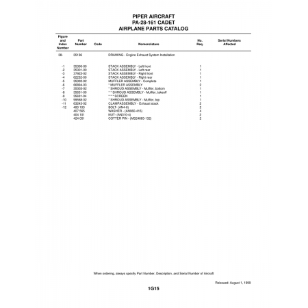 Aviation Part (35300-00) — Piper PA-28-161 Aviation Part (35300-00) — Piper PA-28-161