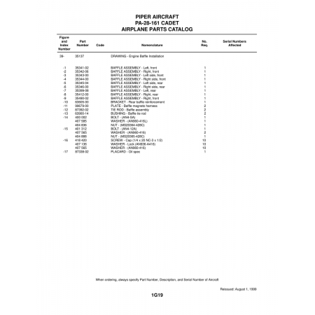 Aviation Part (35346-00) — Piper PA-28-161 Aviation Part (35346-00) — Piper PA-28-161