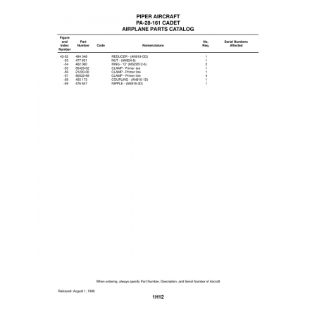 Aviation Part (21230-00) — Piper PA-28-161 Aviation Part (21230-00) — Piper PA-28-161