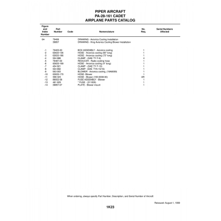 Aviation Part (86652-08) — Piper PA-28-161 Aviation Part (86652-08) — Piper PA-28-161