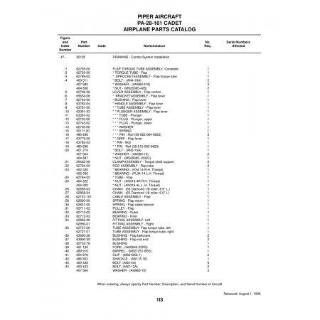 Aviation Part (62727-00) — Piper PA-28-161 Aviation Part (62727-00) — Piper PA-28-161