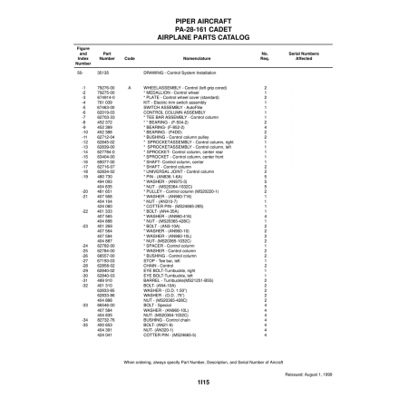 Aviation Part (62703-33) — Piper PA-28-161 Aviation Part (62703-33) — Piper PA-28-161