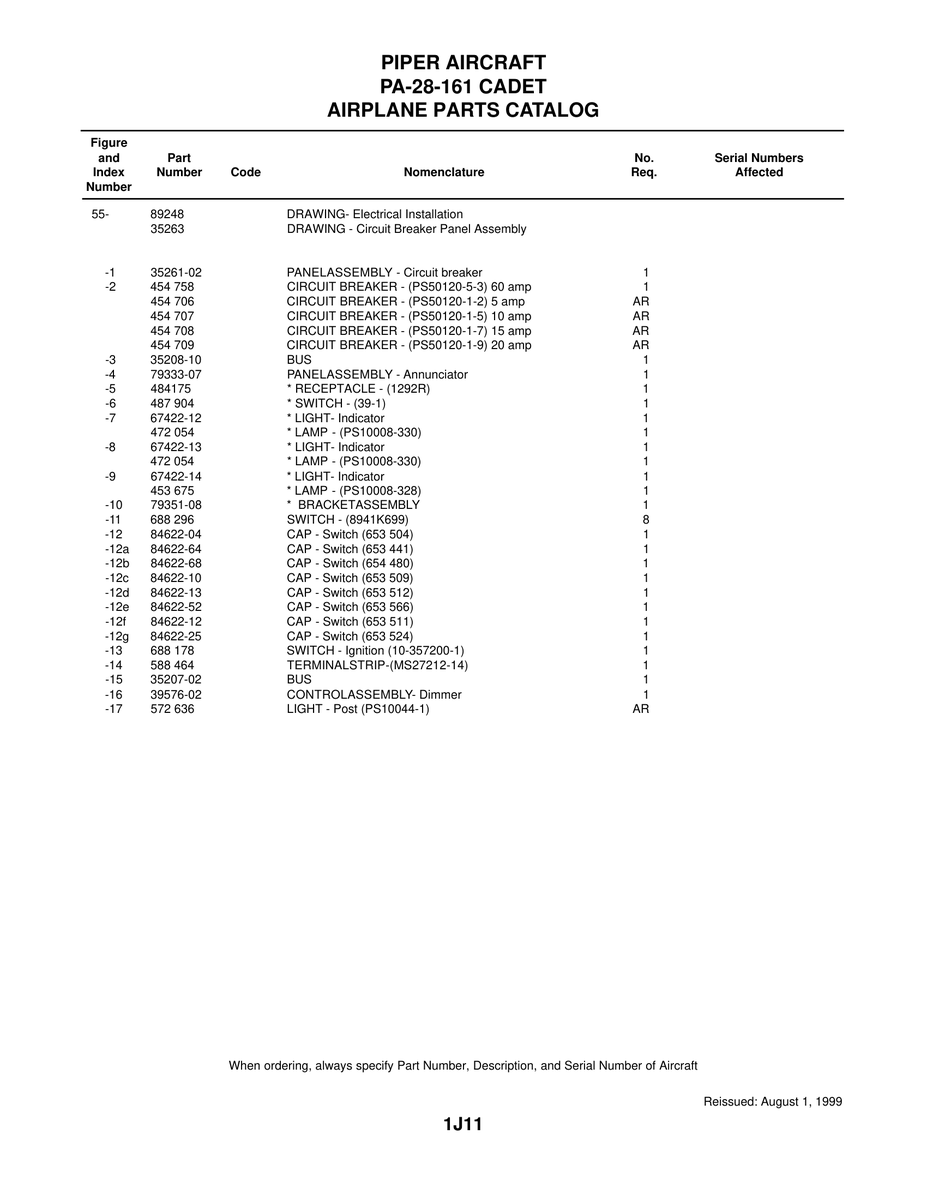 Aviation Part 79333-07 for Piper PA-28-161 Aircraft
