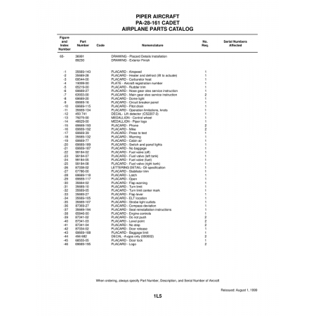 Aviation Part (99184-07) — Piper PA-28-161