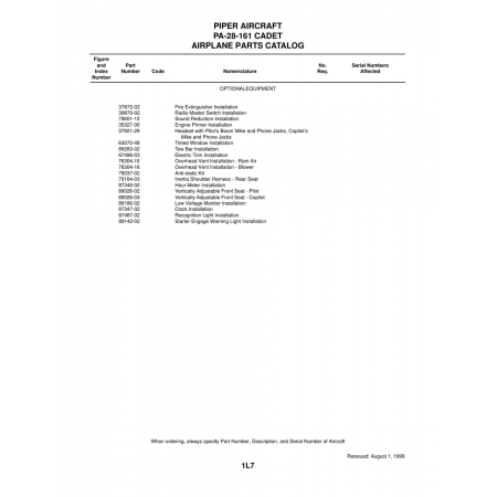 Aviation Part (37921-29) — Piper PA-28-161