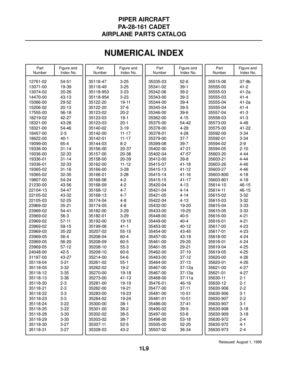Aviation Part 35142-01 for Piper PA-28-161 Warrior Aircraft