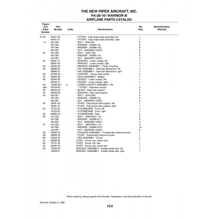 Aviation Part (63909-00) — Piper PA-28-161 Warrior