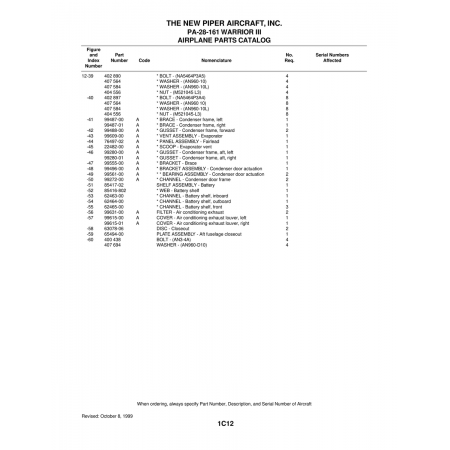 Aviation Part (85416-802) — Piper PA-28-161 Warrior Aviation Part (85416-802) — Piper PA-28-161 Warrior