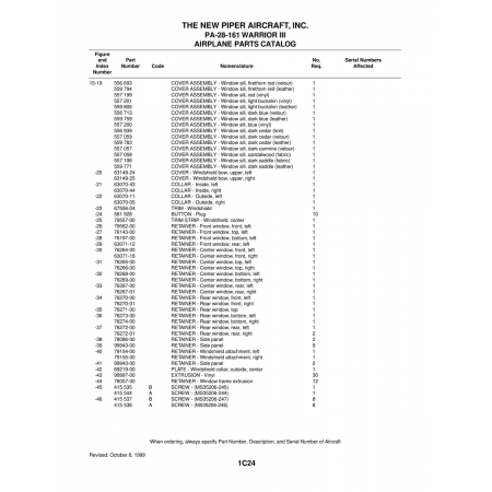 Aviation Part (63149-24) — Piper PA-28-161 Warrior Aviation Part (63149-24) — Piper PA-28-161 Warrior