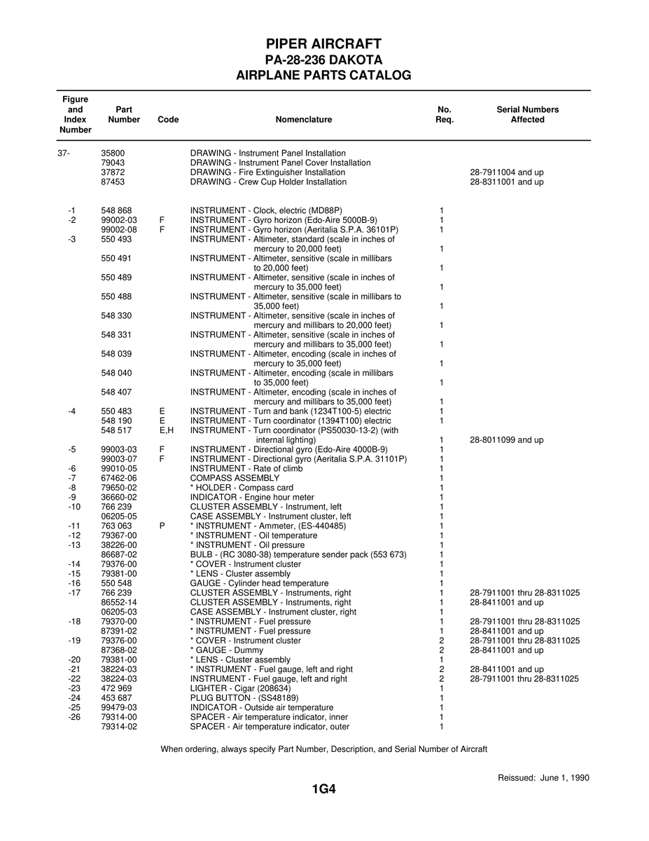 Aviation Part 86687-02 for Piper PA-28-236 Dakota Aircraft