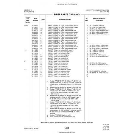 Aviation Part (63116-95) — Piper PA-28 Cherokee