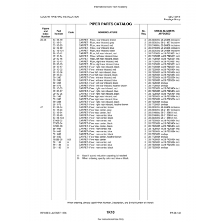 Aviation Part (99113-17) — Piper PA-28 Cherokee Aviation Part (99113-17) — Piper PA-28 Cherokee