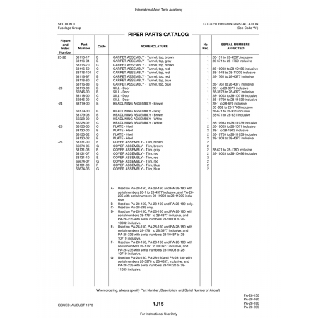 Aviation Part (63116-88) — Piper PA-28 Cherokee Aviation Part (63116-88) — Piper PA-28 Cherokee