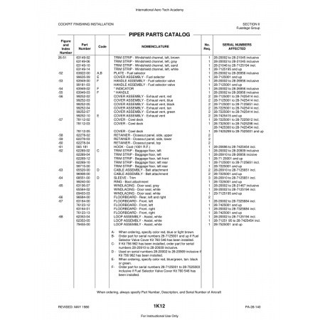 Aviation Part (99252-03) — Piper PA-28 Cherokee Aviation Part (99252-03) — Piper PA-28 Cherokee