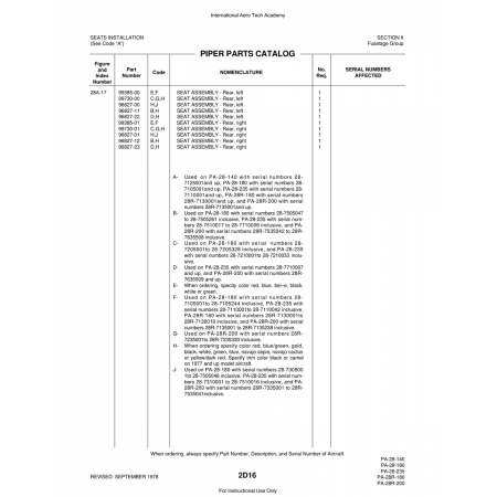 Aviation Part (96827-01) — Piper PA-28 Cherokee Aviation Part (96827-01) — Piper PA-28 Cherokee