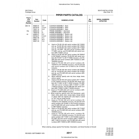 Aviation Part (99730-07) — Piper PA-28 Cherokee Aviation Part (99730-07) — Piper PA-28 Cherokee