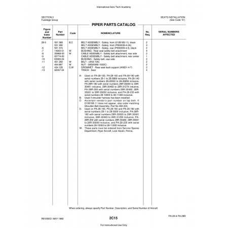 Aviation Part (65774-00) — Piper PA-28 Cherokee Aviation Part (65774-00) — Piper PA-28 Cherokee