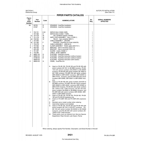 Aviation Part (68824-00) — Piper PA-28 Cherokee Aviation Part (68824-00) — Piper PA-28 Cherokee