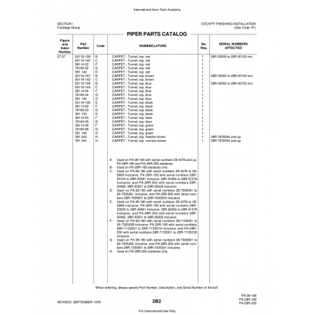 Aviation Part (63116-140) — Piper PA-28 Cherokee Aviation Part (63116-140) — Piper PA-28 Cherokee