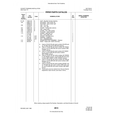 Aviation Part (27-104) — Piper PA-28 Cherokee Aviation Part (27-104) — Piper PA-28 Cherokee