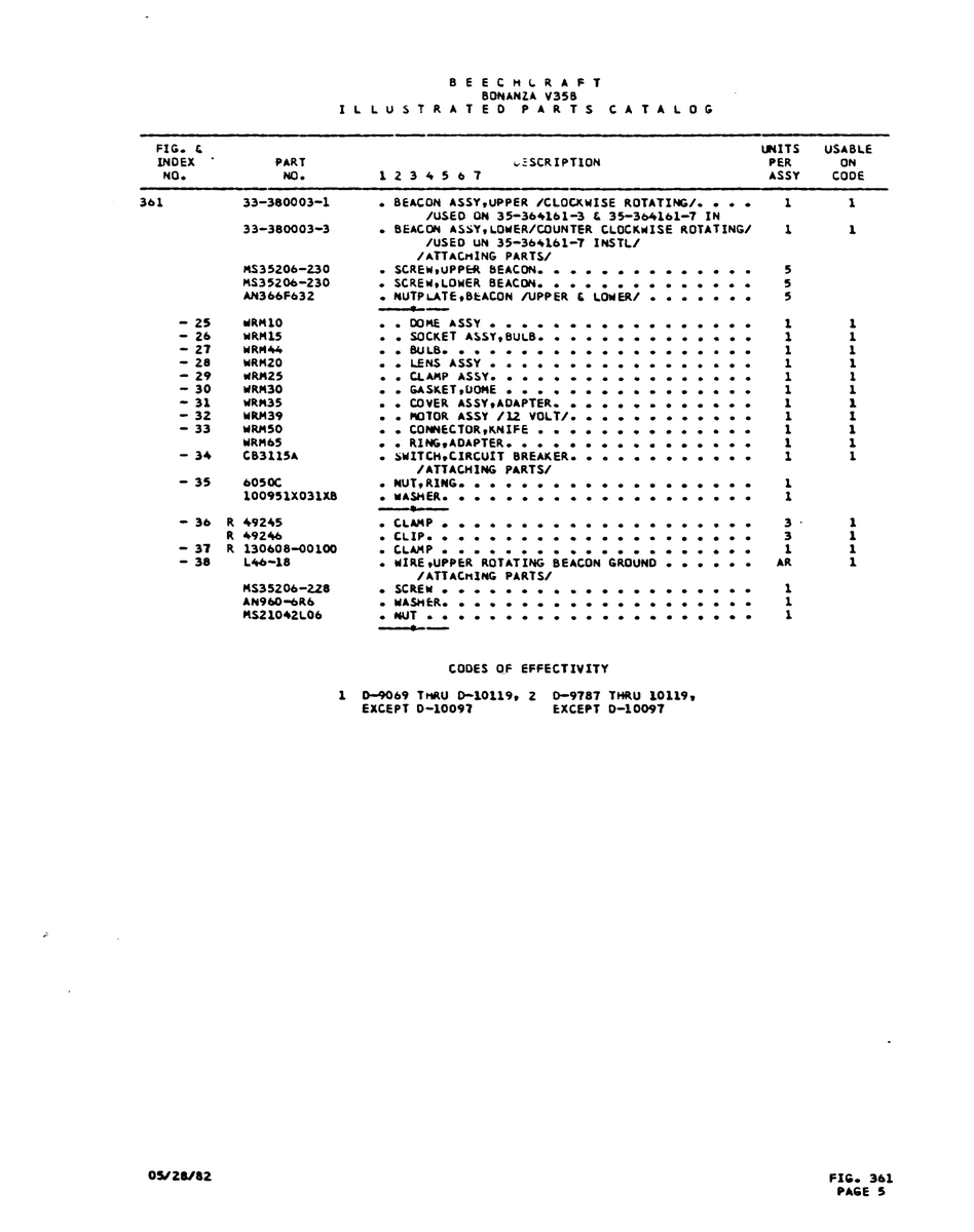 Aviation Part 100951103118 for Beechcraft V35 Aircraft