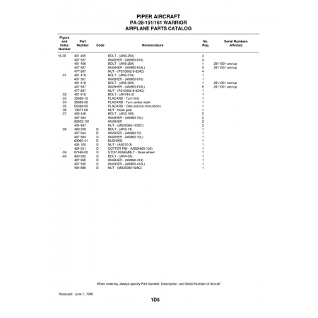 Aviation Part (65368-00) — Piper PA-28 Cherokee